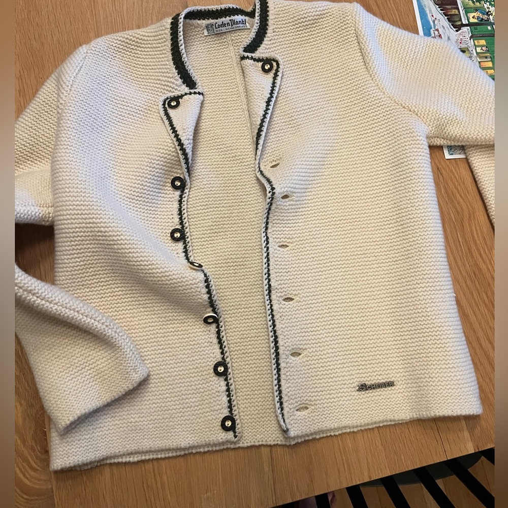 Scheiber Loden Plankl wool cardigan sweater vintage size 164cm